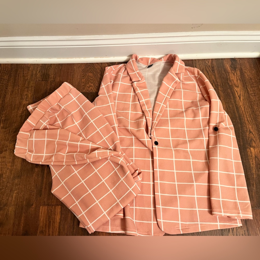 Pink & White Pantsuit